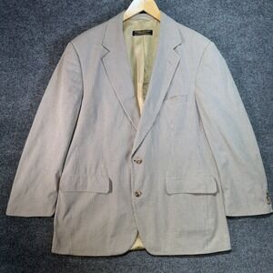 Brooks Brothers Micro Check Blazer Mens 42R Tan USA Made Sport Coat Vintage